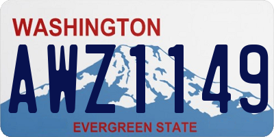 WA license plate AWZ1149