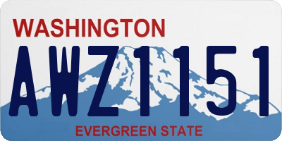 WA license plate AWZ1151