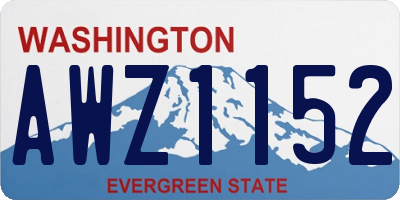 WA license plate AWZ1152