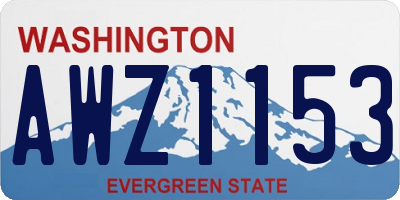 WA license plate AWZ1153