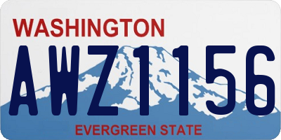 WA license plate AWZ1156