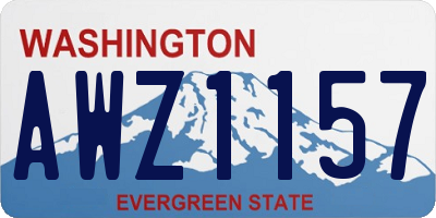 WA license plate AWZ1157