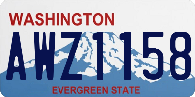 WA license plate AWZ1158