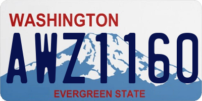 WA license plate AWZ1160