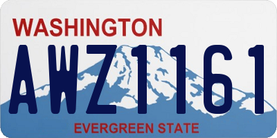 WA license plate AWZ1161
