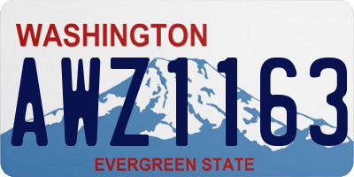 WA license plate AWZ1163