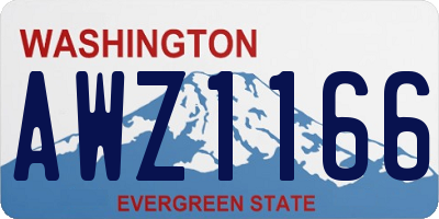 WA license plate AWZ1166