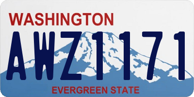 WA license plate AWZ1171