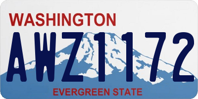 WA license plate AWZ1172