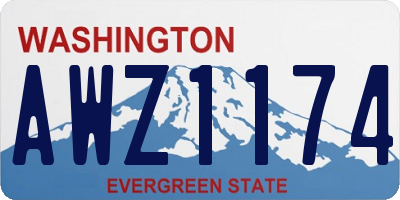 WA license plate AWZ1174