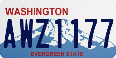 WA license plate AWZ1177