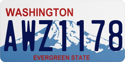 WA license plate AWZ1178