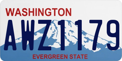 WA license plate AWZ1179