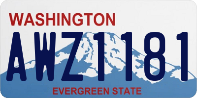 WA license plate AWZ1181