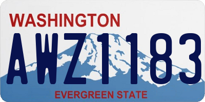 WA license plate AWZ1183