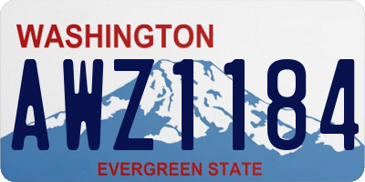 WA license plate AWZ1184