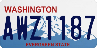 WA license plate AWZ1187