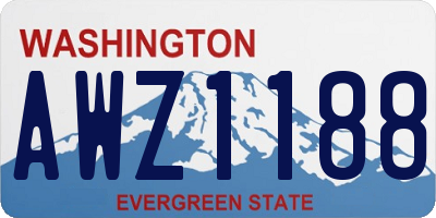 WA license plate AWZ1188