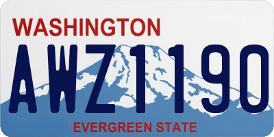 WA license plate AWZ1190