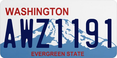 WA license plate AWZ1191
