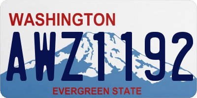 WA license plate AWZ1192