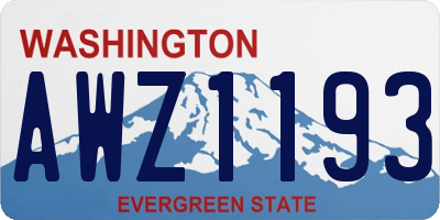 WA license plate AWZ1193