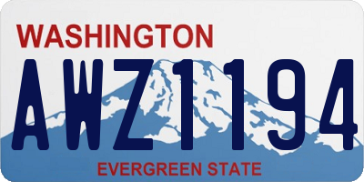 WA license plate AWZ1194