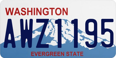 WA license plate AWZ1195