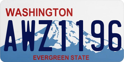 WA license plate AWZ1196