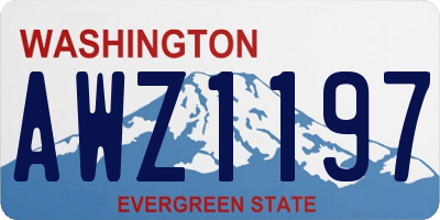 WA license plate AWZ1197
