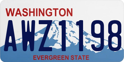 WA license plate AWZ1198