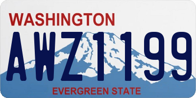 WA license plate AWZ1199