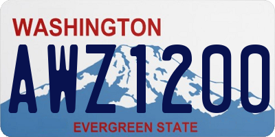 WA license plate AWZ1200
