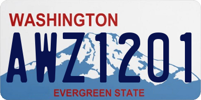 WA license plate AWZ1201