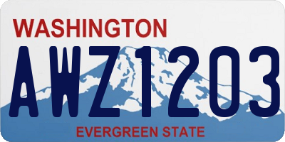 WA license plate AWZ1203