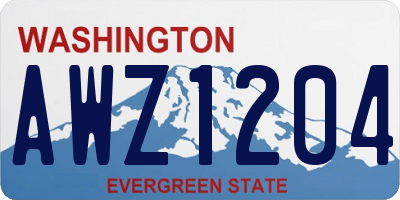 WA license plate AWZ1204