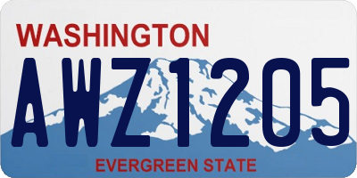 WA license plate AWZ1205