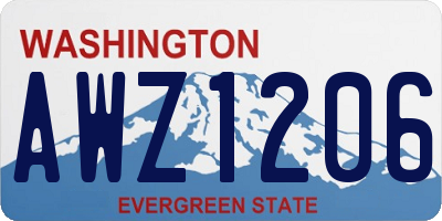 WA license plate AWZ1206