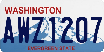 WA license plate AWZ1207
