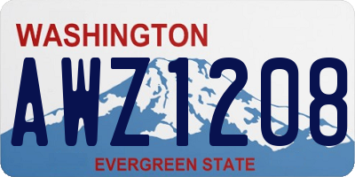 WA license plate AWZ1208