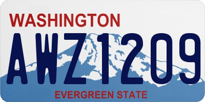 WA license plate AWZ1209