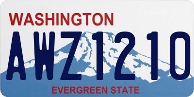 WA license plate AWZ1210