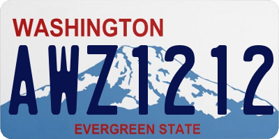 WA license plate AWZ1212