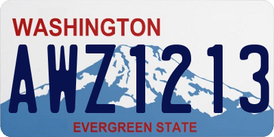 WA license plate AWZ1213