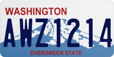 WA license plate AWZ1214