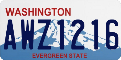 WA license plate AWZ1216