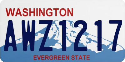 WA license plate AWZ1217