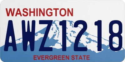 WA license plate AWZ1218
