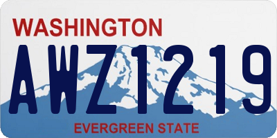WA license plate AWZ1219