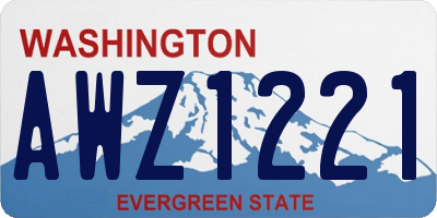 WA license plate AWZ1221